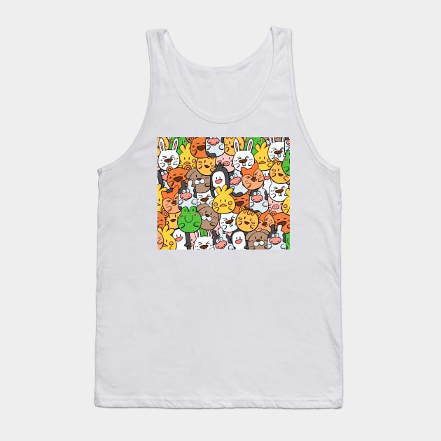 Cute little animals cartoon Tank Top by timegraf